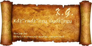 Körmöczy György névjegykártya