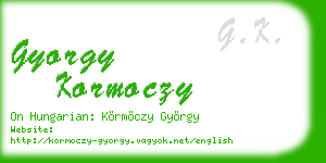gyorgy kormoczy business card